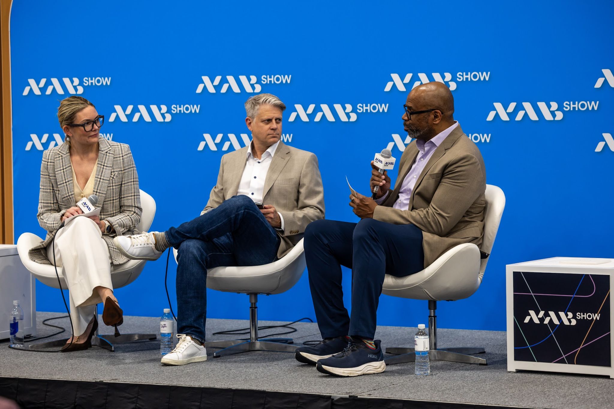 Brian Crook, Jane Day, and Darryl Jefferson on stage at NAB Show 2026